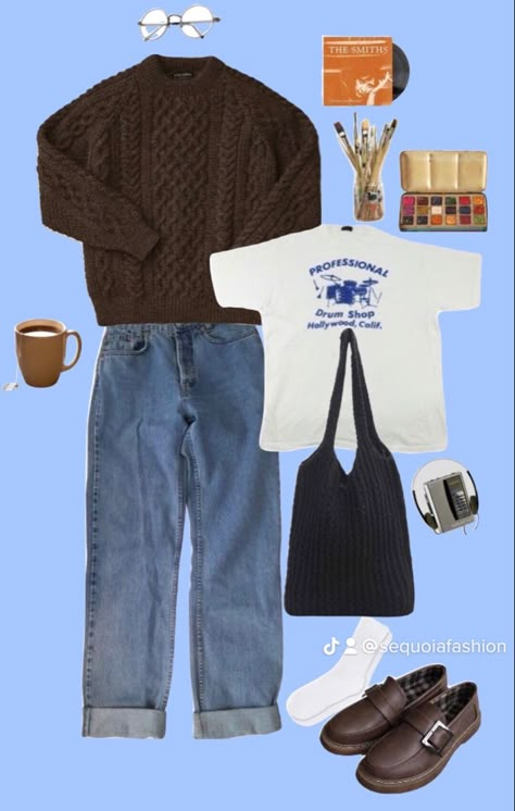 Vintage Grandpa Aesthetic, Early 90s Mens Fashion, Grandpa Style Outfits, Electric Grandpa Outfit, Old Man Sweater Outfit Women, Grampa Sweater Outfits, Fisherman Outfit Aesthetic, Dadcore Outfit, Retro Vintage Outfits Men