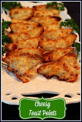 Cheesy Toast, Toast Points, Classic Southern Recipes, Southern Dishes, Party Appetizer, Minced Onion, Bacon Bits, Classic Southern, Swiss Cheese