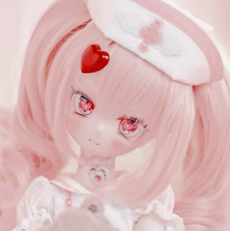 Nursecore Pfp, Doll Pfp, Bjd Anime, Dollfie Dream, Images Kawaii, Yami Kawaii, Kawaii Doll, Pink Doll, Dream Doll