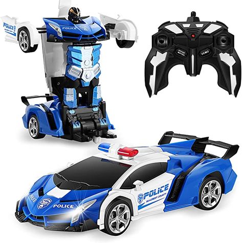 Kids Police Car, Transformers Cars, Remote Control Cars Toys, Rc Robot, Toy Packaging, Cool Gifts For Kids, Car Toy, Robot Toy, Remote Control Cars