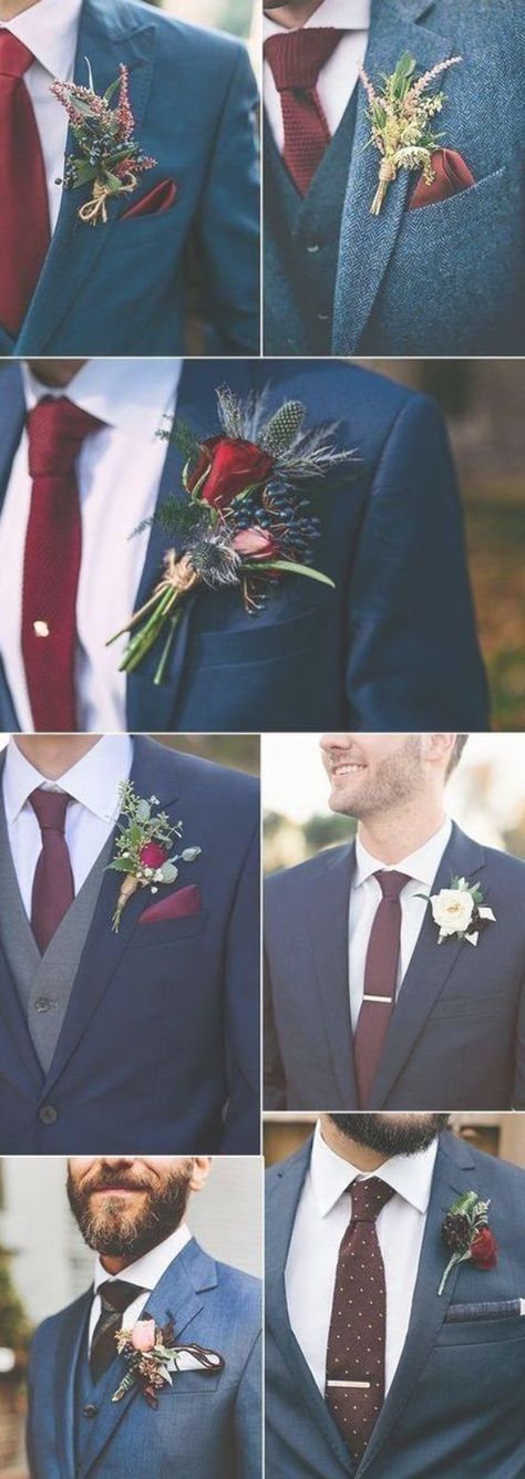 navy blue and burgundy wedding ideas grooms look Maroon Wedding Ideas, Navy Blue And Burgundy Wedding, Burgundy Wedding Ideas, Blue And Burgundy Wedding, Navy Groomsmen Suits, Navy Groomsmen, Navy And Burgundy Wedding, Wedding Tux, Primitive Bathrooms