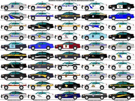 Highway Patrol And State Police ID Chart by mcspyder1 on DeviantArt Drawing Vehicles, American Police, Old Police Cars, Army Police, Police Truck, Cop Cars, Police Life, Police Patrol, Australian Cars