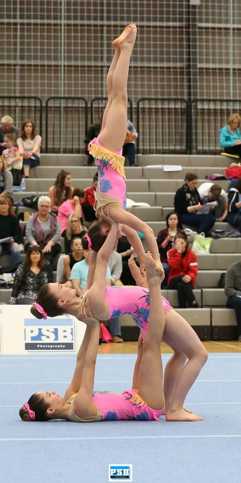 Pink trio of Acrobatic leotards by lilachelene photo credit PSB photography 3 People Acro Poses, Trio Gymnastics Poses, Trio Acro Poses, Acrobatic Gymnastics Trio, Acro Leotards Acrobatic Gymnastics, Trio Yoga Poses, Acrobatic Leotards, Acro Leotards, Acro Gymnastics