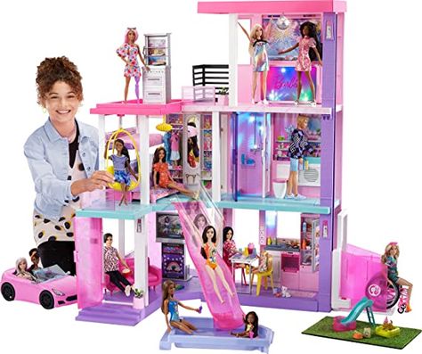 Amazon.com: Barbie Dreamhouse Doll House Playset House with 75+ Accesssories Wheelchair Accessible Elevator Pool, Slide and Furniture : Toys & Games Barbie Car, Barbie Dreamhouse, Pinterest Life, Mattel Shop, Smoothie Bar, Barbie Doll House, Barbie Toys, Wooden Dollhouse, Barbie Fashionista