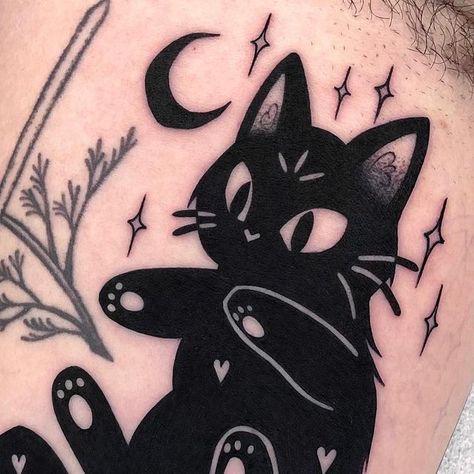 𝕹𝖆𝖙𝖊 𝕷𝖆𝖎𝖗𝖉 on Instagram: "😺🌙😺 Done using @pepax.official @dragonhawkofficial . . . . . . . . . #cattattoo#kittytattoo#blackcat#blacktattoos#armtattoo" Black Work Cat Tattoo, Tattoos Witchy, Goth Art, Gothic Art, Cat Tattoo, Tag Someone Who, Tag Someone, Dark Aesthetic, Blackwork