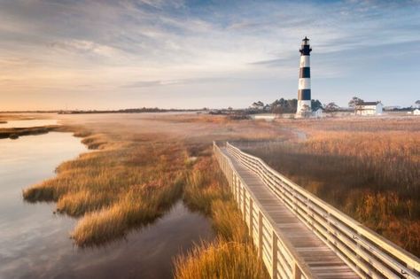 Airbnb’s top surging travel destinations Rodanthe North Carolina, Outer Banks Aesthetic, North Carolina Lighthouses, Bodie Island Lighthouse, Cape Hatteras, Outer Banks, Banks, Lighthouse, North Carolina