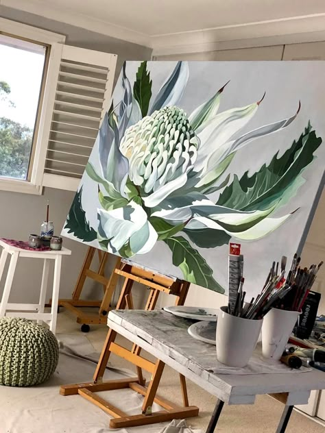 Protea Art, Painting On Canvas For Beginners, Canvas Painting Ideas For Beginners, Painting Ideas For Beginners, Canvas For Beginners, Canvas Painting Ideas, Soyut Sanat Tabloları, 수채화 그림, Simple Acrylic Paintings