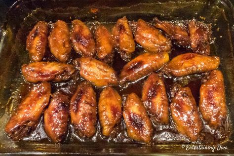 Easy Baked Sticky Chinese Chicken Wings - Entertaining Diva Recipes @ From House To Home Sticky Chinese Chicken, Recipe With Soy Sauce, Sticky Wings Recipe, Japanese Chicken Wings, Soy Sauce Chicken Wings, Sticky Wings, Chinese Chicken Wings, Easy Chicken Wing Recipes, Sticky Chicken Wings