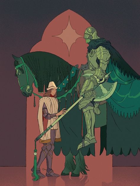 "Sir Gawain and the Green Knight" Art Print by cy-lindric | Redbubble Gawain And The Green Knight, Sir Gawain, The Green Knight, Green Knight, Knight Art, Art Et Illustration, Pulp Fiction, Fantasy Character Design, Pretty Art