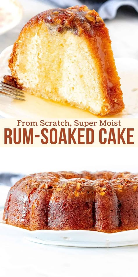 Easy Rum Cake Recipe, Bacardi Rum Cake Recipe, Rum Cake From Scratch, Rum Soaked Cake, Soaked Cake, Rum Cake Recipe Easy, Bacardi Rum Cake, Rum Cakes, Rum Butter