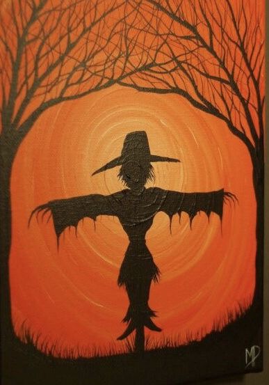 Vertical Paintings, Cloud Painting Acrylic, Canvas Art Painting Acrylic, Art Zine, Easy Acrylic Painting, Art Sketches Doodles, The Scarecrow, Halloween Rocks, Silhouette Painting