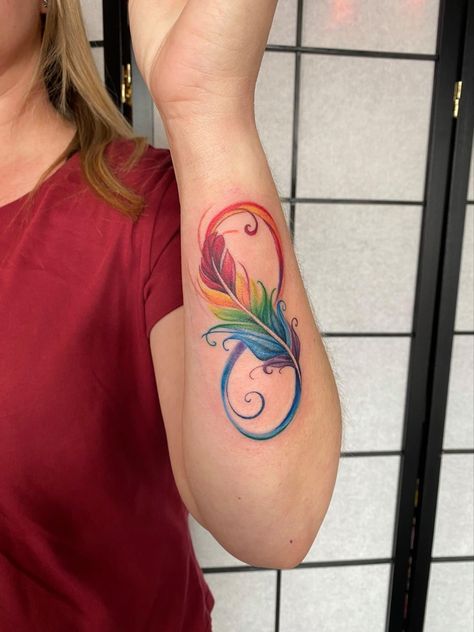 Neurodiversity Tattoo, Tattoo Infinity Symbol, Tattoo Infinity, Peacock Tattoo, Infinity Tattoos, Watercolor Rainbow, Best Friend Tattoos, Friend Tattoos, Infinity Symbol