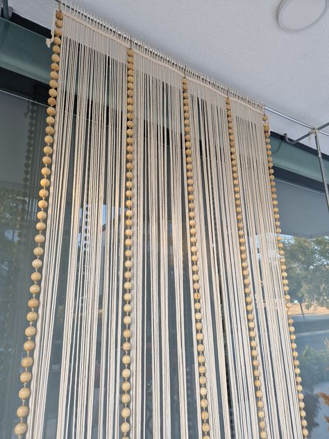 Beaded curtain, door beads, macrame door curtain, doorway hanging, bead curtains Mantle Decor Diy, Door Curtains Diy, Curtain Doorway, Macrame Door, Macrame Door Curtain, Bead Curtains, Beads Macrame, Vintage Fall Decor, Fall Mantle Decor