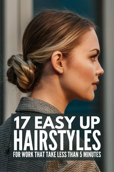 Rushing out the door with messy hair again? It’s a daily battle for many – the tug-of-war between looking polished and getting those extra minutes of sleep.  But what if you could have both? Imagine mastering up hairstyles for work that take less than 5 minutes. No more sacrificing your professional image or your precious snooze time. These 15 easy updos are your ticket to starting each day confident and put-together, without the stress. Hair Up Ideas For Work, Up Hairstyles For Work, Easy Up Hairstyles, Hair Styles For Work, Easy Hair Up, Hairstyles For Work, Quick Updos, Easy Up, Find Your Dream Job