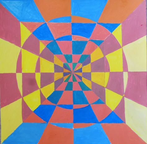 Radical Balance Art, Op Art Lessons, Color Theory Art, 8th Grade Art, Ear Art, Art Optical, Geometric Design Art, Graph Paper Art, Easy Canvas Art