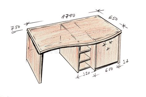 Freehand Drawing Sketches, Desk Drawing Sketch, Desk Sketch, Oblique Drawing, Desk Drawing, Doodle Techniques, Odyssey Art, Table Sketch, Table Drawing