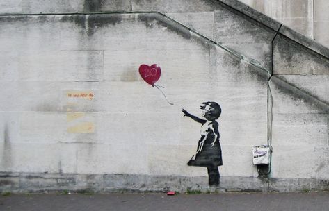 In case you missed my blog on Banksy from last week, read it here: #Banksy Banksy Stencil, Girl With Balloon, Banksy Paintings, Pop Art Artists, Street Art Banksy, Its A Girl Balloons, Banksy Art, Contemporary Art Gallery, Stencil Painting