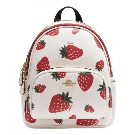 Coach Mini Backpack, Cute Mini Backpacks, Coach Backpack, Whimsical Accessories, Wild Strawberry, Unique Purses, Perfect Handbag, Strawberry Print, Small Backpack