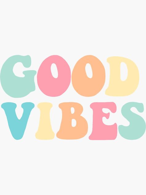 "Good Vibes Sticker" Sticker by Alyssa-DAmato | Redbubble Diy Shotski, Love One Another Quotes, Good Vibes Wallpaper, Preppy Stickers, Pong Table, Lettering Styles, Preppy Wallpaper, Phone Wallpaper Patterns, Apple Watch Wallpaper