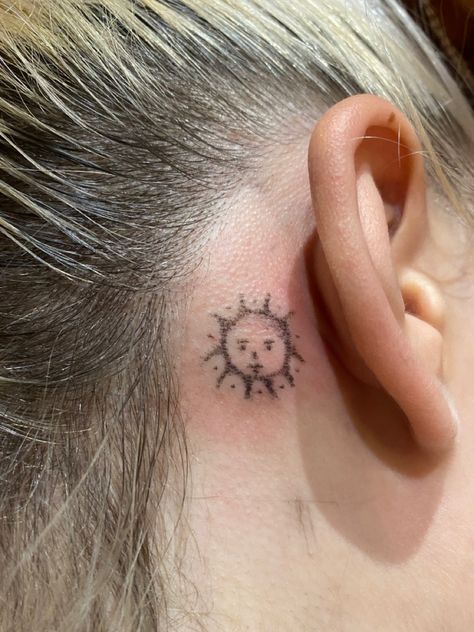 Behind Ear Stick And Poke, Sun Stick N Poke, Arm Stick And Poke Tattoo, Eye Stick And Poke, Sun Stick And Poke Tattoo, Maximalist Tattoo, Big Stick And Poke Tattoo, Sun With Face Tattoo, Cute Stick And Poke Tattoo