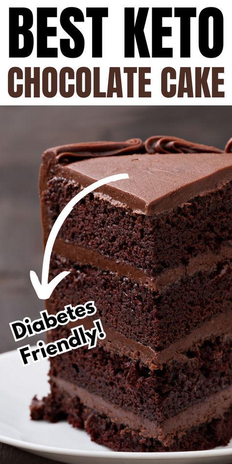 Indulge in a rich and chocolatey treat without breaking your diet with this amazing keto chocolate cake recipe. Made with almond flour and natural sweeteners, it's the perfect dessert for any occasion. Easy Keto Chocolate Desserts, Almond Meal Chocolate Cake, Best Keto Cake Recipes, Diet Chocolate Cake, Almond Flour Cake Recipes Easy, Chocolate Cake For Diabetics, Keto Chocolate Cake Recipes, Low Sugar Chocolate Cake, Low Carb Birthday Cake