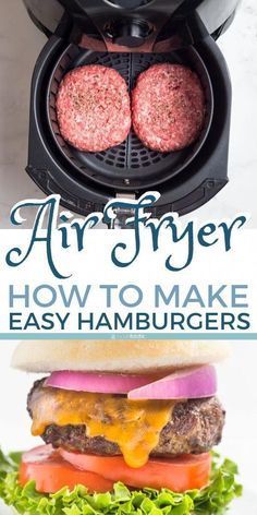 Air Fryer Hamburgers, Air Fryer Recipes Hamburger, Air Fryer Recipes Healthy Low Carb, Air Fryer Recipes Keto, Air Fryer Cooking Times, Cooks Air Fryer, Burger Patties, Air Fried Food, Air Fryer Oven Recipes