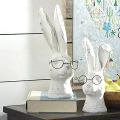 Rustic & Farmhouse Easter Decor | Antique Farmhouse Rabbit With Glasses, Olive And Cocoa, Bunny Statue, Cocoa Gift, Farmhouse Easter Decor, Unique Easter, Unique Farmhouse, Easter Gifts For Kids, Shabby Chic Farmhouse