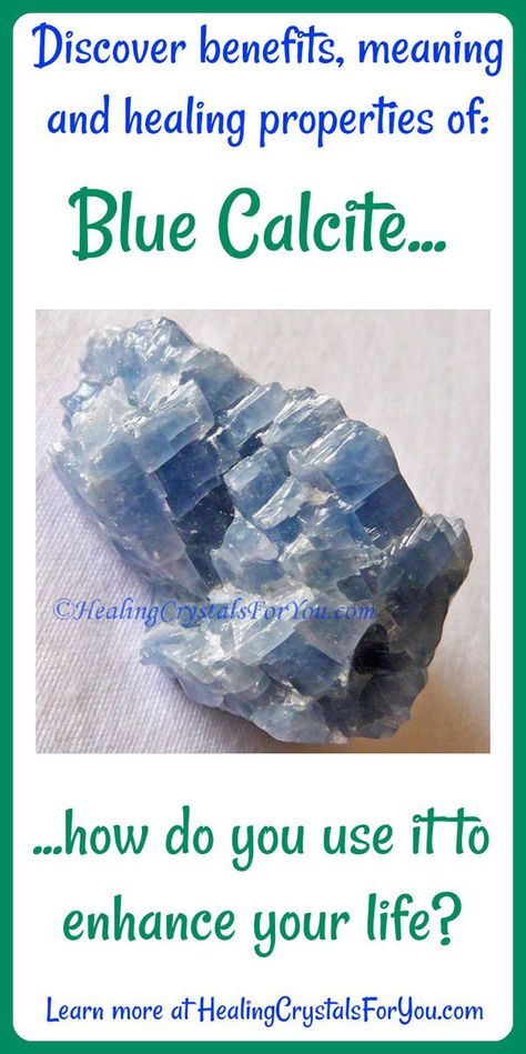 #Crystal #Properties and #Meanings #Blue #Calcite #amplifies your #energy | helps to #relieve #pain | #clears #writers #block | boosts #psychic #visions and  #intuition | enhances #telepathic #ability | aids #creativity | Calcite Meaning, Crystals Magic, Crystals Meanings, Chakra Gemstones, Healing Crystals For You, Psychic Gifts, Dream Recall, Rock Hunting, Crystal Properties