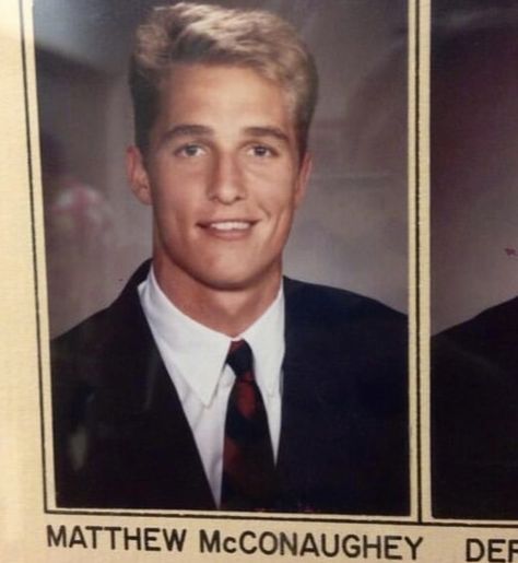 Matthew McConaughey’s yearbook photo Matthew Mc, Yearbook Pictures, Young Celebrities, Yearbook Photos, Mia 3, Winona Ryder, Jack Nicholson, Matthew Mcconaughey, Meryl Streep