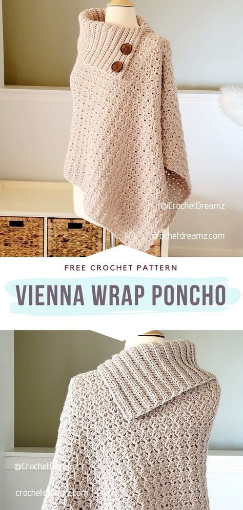 Crochet Wrap Poncho Asymmetrical Poncho Crochet Pattern, Crochet Asymmetrical Poncho, Turtleneck Poncho Crochet Pattern, Crochet Poncho Wrap Free Pattern, Beginner Crochet Poncho Pattern Free, Crochet Winter Poncho Free Pattern, Crochet Poncho With Sleeves Free Pattern, Crocheted Ponchos Patterns Free, Free Poncho Crochet Pattern