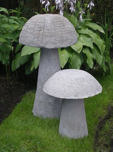 Toadstools to Topiaries, 11 Creative Mushroom Projects for Your Garden - Mushroom Projects, Cement Garden, Garden Mushrooms, Outdoor Crafts, Concrete Garden, Concrete Projects, Topiaries, Unique Gardens, Concrete Diy