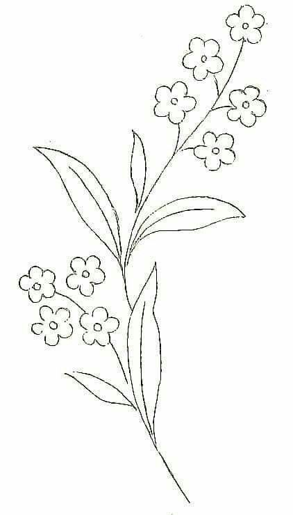 Embroidery Template, Hand Embroidery Patterns Flowers, Floral Embroidery Patterns, Border Embroidery Designs, Pola Sulam, Hand Embroidery Flowers, Embroidery Patterns Vintage, Embroidery Flowers Pattern, Embroidery Patterns Free