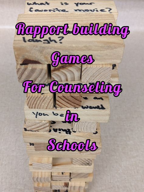 Middle School Therapy Ideas, Middle School Group Counseling, Elementary Group Counseling Activities, Middle School Group Therapy Activities, Middle School Therapy Activities, Mentorship Activities, Rapport Building Activities Therapy Kids, Fun School Activities Highschool, Rapport Building Activities