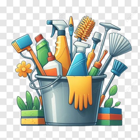 leaning equipment cleaning tools cleaning tools clean service cleaning supplies in colorfull plast Cleaning Cartoon, Tools Clipart, Clean Tools, Transparent Image, Cleaning Materials, Green Cleaning, Cleaning Tools, Cleaning Supplies, Graphic Resources