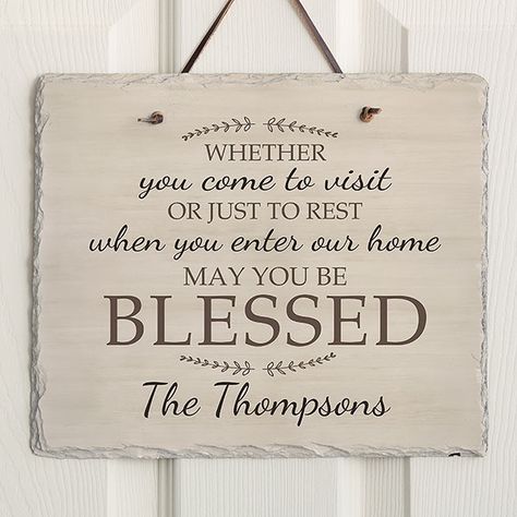 Personalized Plaque - May You Be Blessed Personalization Mall, Slate Signs, Personalized Plaques, Outdoor Gifts, Personalized Mother's Day Gifts, You Are Blessed, Painted Wood Signs, Be Blessed, Personalized Door Mats