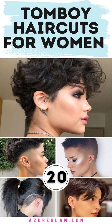 Discover the top 20 tomboy haircuts for women in 2024, ideal for any hair type—whether it's short, long, wavy, or straight. These stylish cuts, inspired by Korean fashion, are perfect for women with round faces and curly hair who want a modern, bold, and effortless look. Keep it edgy with this collection of tomboy styles that embrace versatility and confidence. Haircuts For Black Woman, Tomboy Haircuts For Women, Masculine Haircut For Women, Short Tomboy Haircut, Wavy Straight Hair, Tomboy Haircut, Haircuts Ideas, Latest Haircuts, Great Haircuts