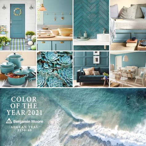 Den Colors, Teal Painted Walls, Teal Wall Colors, Paint Color Of The Year, Aegean Teal, Feminine Bathroom, Teal Living Room, 2022 Kitchen, Teal Decor