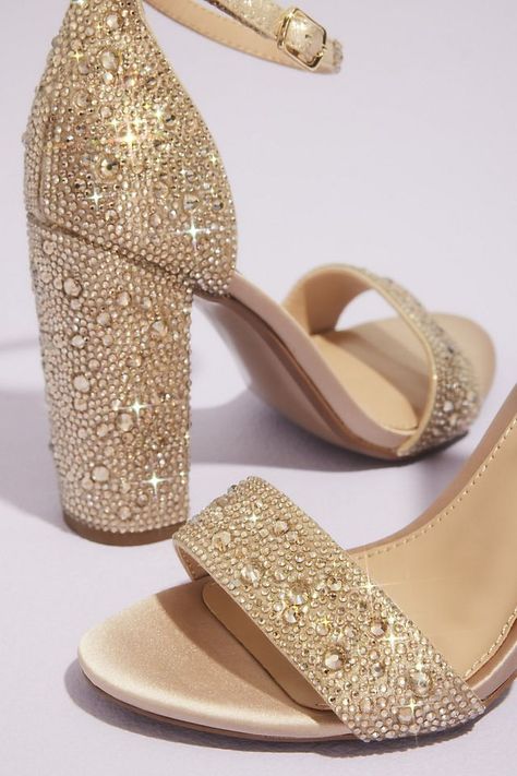 Shoes - Steve Madden x DB Crystal-Studded Curved Block Heel Sandals Style # CONVINCE – View Image 3 Princess Tiana Birthday Party, Tiana Birthday Party, Quince Ideas, Heels Gold, Perfect Heels, Princess Tiana, Sweet 16 Parties, Rhinestone Heels, Block Heel Sandals