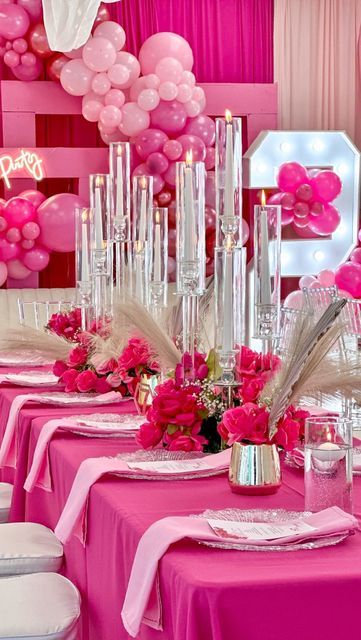 Sweet 16 Birthday Centerpieces, Shade Of Pink Party Decor, Valentine's Backdrop Ideas, Shades Of Pink Table Decor, 10 Shades Of Pink Party, Pretty In Pink Party Decorations, 21 Shades Of Pink Party Decorations, 27 Shades Of Pink Party, Barbie Themed Table Decor