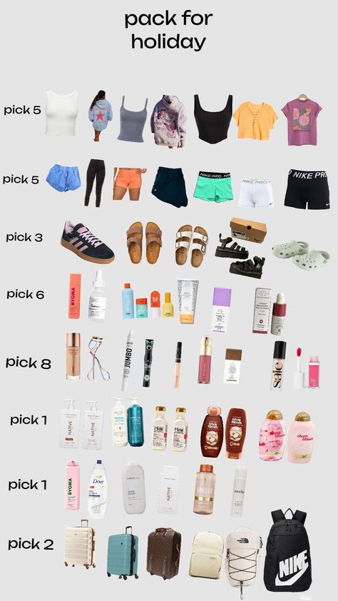 Holiday packing list xx Week Holiday Packing List, Lake House Packing List, Packing List For One Night, Week Long Packing List, 5 Day Packing List, 10 Day Packing List, Holiday Packing List, Trip Essentials Packing Lists, Holiday Packing Lists