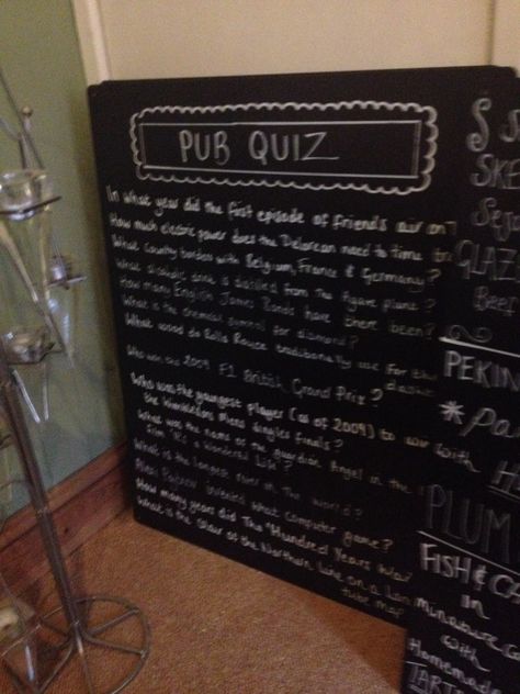 Pub quiz board Pub Quiz Aesthetic, Pub Quiz Questions And Answers, Quiz Aesthetic, Pub Quiz Questions, Birthday Pies, Pub Quiz, Quiz Questions And Answers, 27th Birthday, Bridget Jones