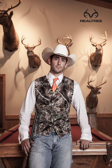 Vintage Camo Groom Vests Hunter Country Cowboy Wedding Realtree Spring Camouflage Mens Attire Vest Set Vest+Tie Custom Made Men Vest Groom Vest Wedding Waistcoat Online with $29.95/Piece on Alegant_lady's Store | DHgate.com Groom Vest Wedding, Camo Groom, Country Camo Wedding, Groom Vest, Camo Wedding Dresses, Camouflage Wedding, Wedding Vest, Pagan Wedding, Wedding Waistcoats