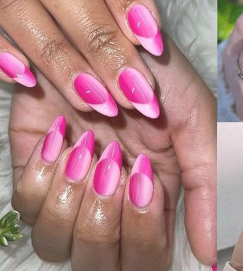 Double Ombré Nails, Reverse Ombre French Nails, Half Ombre Nails, Half And Half Ombre Nails, Double Ombre French Tip Nails, Reverse Ombré Nails, Double Ombre Nails, Reverse Ombre Nails, Hot Pink Ombre Nails