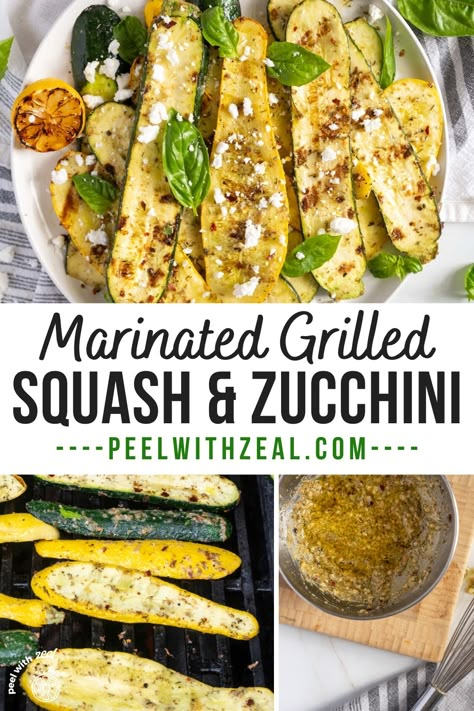 Side Dishes For Grilling, Yellow Zucchini Recipes, Grilled Zucchini And Squash, Grilled Sides, Zucchini Grilled, Healthy Sauce Recipes, Grilled Zucchini Recipes, Zucchini And Yellow Squash, Grilled Squash