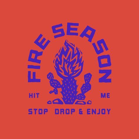 Logo/branding for Fire Season - Spicy, sweet, and totally additive. Fire Season Jalapeño Relish is coming in 2024 🔥 more to share soon! | Instagram Spicy Graphic Design, Chilli Pepper Illustration, Spicy Logo, Sauce Branding, Hot Sauce Branding, Fire Logo, Jalapeno Relish, Typo Logo Design, Beer Club