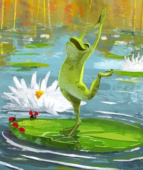 Frog Mural, Frog Reference, Pond Illustration, Lake Illustration, Window Paint, Duck Illustration, Frog Pond, Forest Core, Fairy Forest