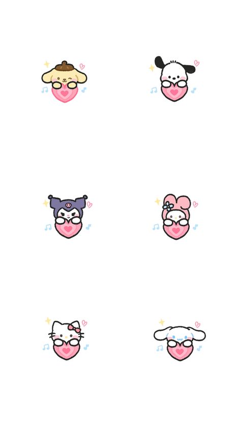 Small Sanrio Drawings, Hello Kitty Doodles Easy, Cute Small Sanrio Doodles, Kuromi And Hello Kitty Tattoo, Kuromi Drawing Easy, Sanrio Highlight Covers, Kawaii Instagram Highlight Covers, Sanrio Instagram Highlight Covers, My Melody And Kuromi Tattoo