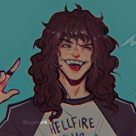 Eddie Munson Pfp, Stranger Things Icon, Eddie Munson, Stranger Things, My Art, Hair, Black, Art