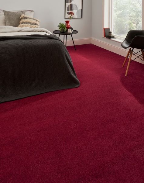 Red Carpet For Living Room, Red Carpet Room Ideas, Bedroom Red Decor, Red Carpet Room Decor, Maroon Carpet Bedroom, Red Carpet Bedroom Ideas, Room Carpet Ideas Bedrooms, Red Carpet Living Room Ideas, Bedroom Red Carpet