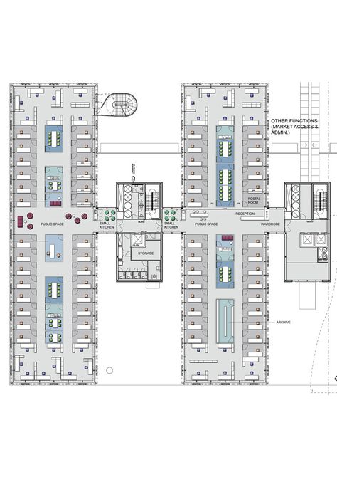 Gallery of IT-Fornebu Portal building / A-Lab - 7 Lab Plan Architecture, Commercial Building Floor Plan, Plaza Plan, Prison Architect, Architect Ideas, Labs Plan, Office Building Plans, Commercial Building Plans, Office Floor Plan